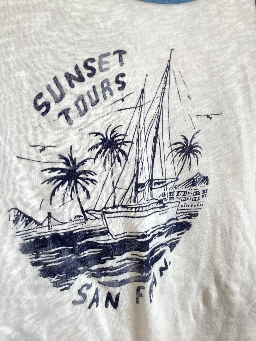 Anthropologie Ringer Tee Heritage Scoop Neck Long Sleeve New Small San Francisco - Picture 7 of 15
